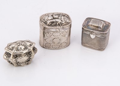 Lot 326 - Three small 19th century silver boxes