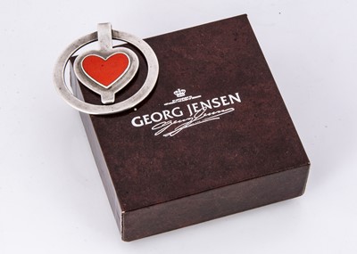 Lot 333 - A modern silver and enamel money clip Georg Jensen