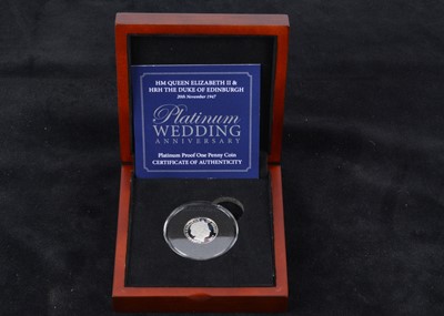 Lot 26 - A modern platinum proof penny coin