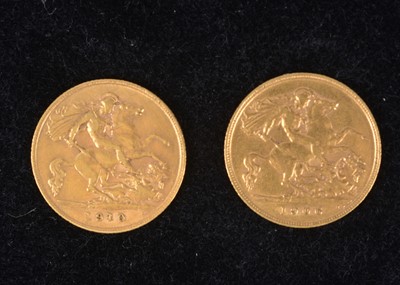 Lot 33 - Two Edward VII Gold Half Sovereigns