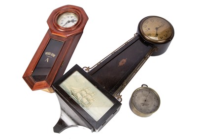 Lot 24 - Five clocks and barometers