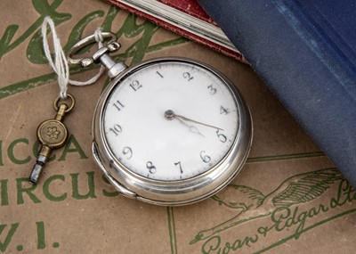 Lot 53 - A George III silver silver pair cased pocket watch by William Massey of Nantwich