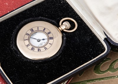 Lot 70 - A George V J.W. Benson half hunter 9ct gold pocket watch