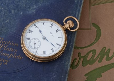 Lot 72 - A c1930s 9ct gold open faced pocket watch by Waltham
