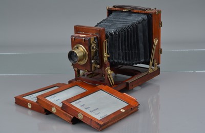 Lot 27 - A Thornton Pickard College Quarter Plate Mahogany & Brass Camera