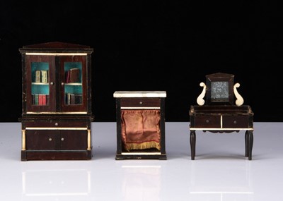 Lot 61 - Three Waltershausen-type dolls’ house furniture