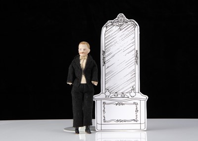 Lot 74 - A German bisque shoulder head male dolls’ house doll