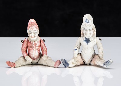 Lot 77 - An all-bisque dolls’ house Punch and Judy dolls