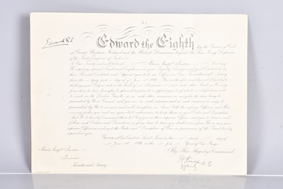 Lot 158 - King Edward VIII Military Commission