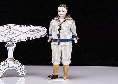 Lot 178 - A rare Barrois bisque shoulder head boy doll