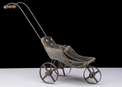 Lot 189 - A 19th century three-wheeled dolls’ pushchair