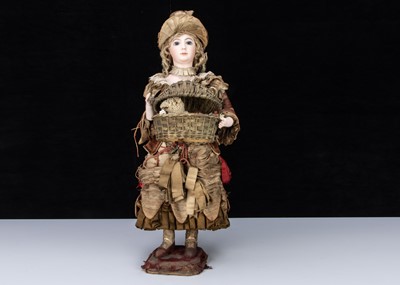 Lot 240 - A rare Jean Roullet ‘Le Berger Watteau’ shepherdess with lamb automaton 1880s