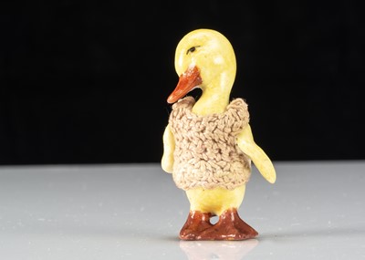 Lot 307 - A Hertwig all-bisque dolls’ house duckling girl doll