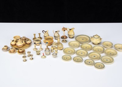 Lot 326 - 19th century German turned wooden dolls’ house tableware