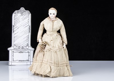 Lot 362 - A French pressed bisque shoulder-head fashionable doll