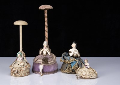 Lot 385 - Four German made -up half-dolls