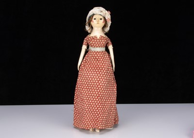 Lot 398 - A fine and rare late 18th century English wooden doll