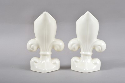 Lot 63 - Two Fulham Pottery fleur-de-Lys jardinieres