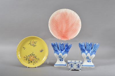 Lot 67 - A pair of 19th century French Faience posy holders