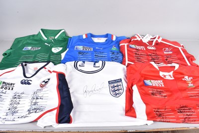 Lot 88 - A group of five 2011 World Cup signed shirts
