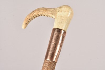 Lot 635 - A 9ct gold collared Military Honours Riding Crop