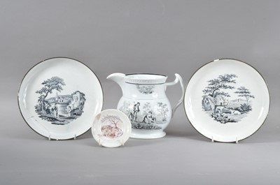 Lot 83 - Three pieces of 19th century black and white transferware