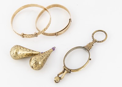 Lot 174 - A pair of 19th Century gilt metal lorgnettes