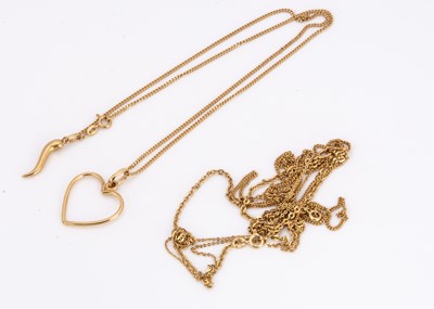Lot 216 - A collection of 18ct continental yellow gold