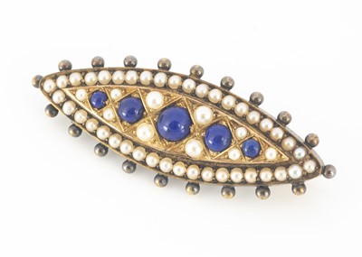 Lot 2 - A continental navette shaped brooch