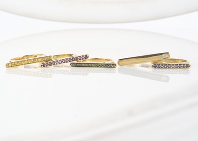 Lot 205 - A set of five silver gilt stacking rings