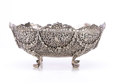 Lot 388 - A late Victorian silver pierced oval centre piece