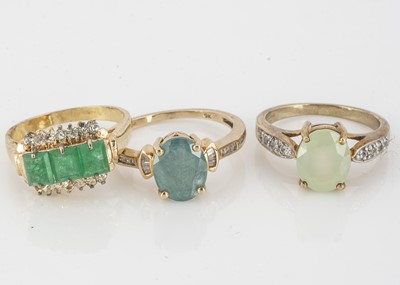 Lot 207 - Two 9ct gold gem set rings