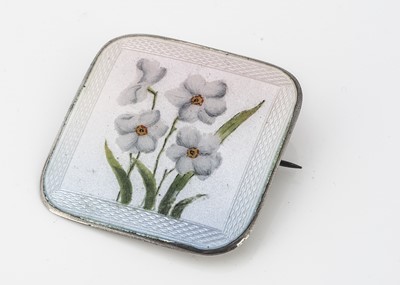 Lot 247 - A silver and enamel panel brooch