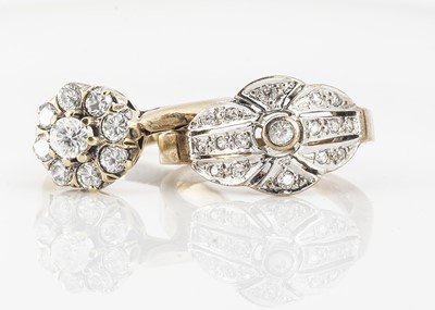 Lot 255 - Two 9ct gold paste set dress rings