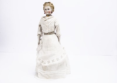 Lot 829 - An Alt, Beck & Gottschalck bisque shoulder-head doll with elaborate hair