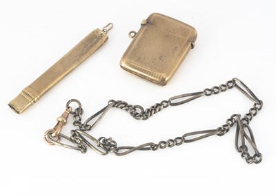 Lot 304 - A 9ct gold Art Deco engine turned vesta case