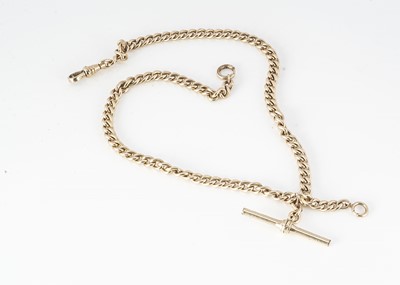 Lot 322 - A 9ct gold curb linked double albert