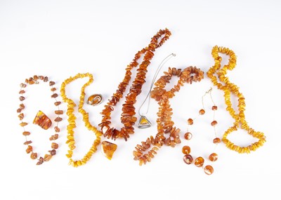 Lot 364 - Two Baltic amber brooches
