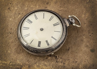 Lot 396 - A George IV silver pair cased pocket watch