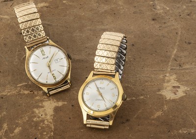 Lot 402 - A c1960s Nevi Automatic gold plated wristwatch