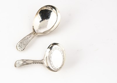 Lot 414 - Two George III period silver tea caddy spoons