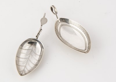 Lot 426 - Two George III period silver tea caddy spoons