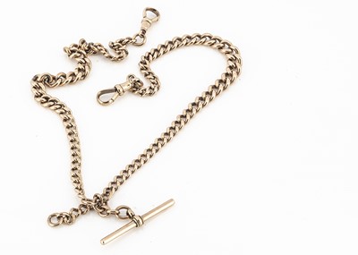 Lot 42 - A 9ct gold double albert and T bar chain