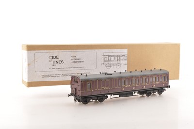 Lot 143 - Side Lines Kit Built Finescale 0 Gauge Period 1 Cove roof LMS (Ex LNWR) lined livery All 3rd Suburban Brake end coach
