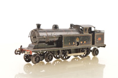 Lot 666 - Bassett Lowke 0 Gauge 4-4-2 L&NWR lined black Atlantic Tank Loco, clockwork