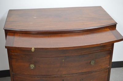 Lot 1 - A 19th Century bow fronted mahogany bachelor's chest of draws