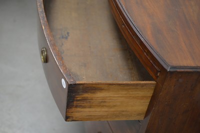 Lot 1 - A 19th Century bow fronted mahogany bachelor's chest of draws