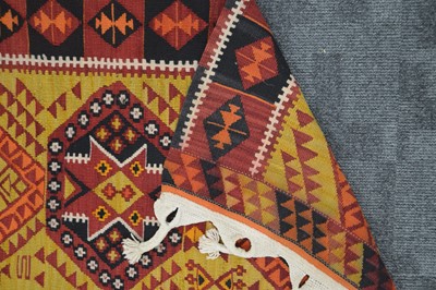 Lot 56 - Two Oriental rugs including a Persian style Kilim and a smaller Turkish rug