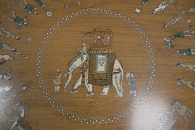 Lot 58 - An Anglo-Indian round top coffee table with various inlays
