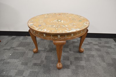 Lot 58 - An Anglo-Indian round top coffee table with various inlays